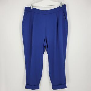 11 Honore Pants Anastasia Tapered 18 Blue Womens Plus Office Workwear Travel